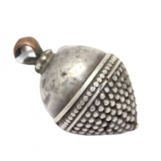 Antique Head Borla Pendant Old Solid Silver Hand Engraved Traditional India C911